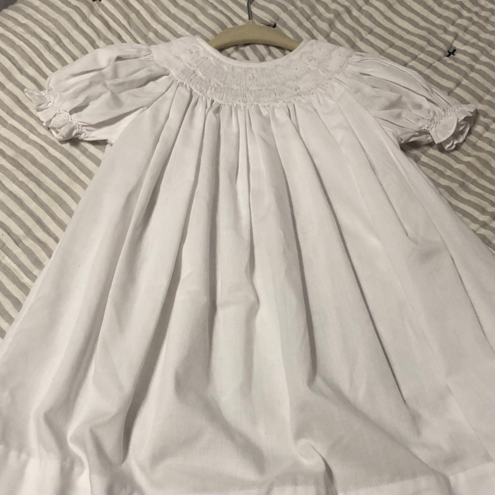 Petit Ami White Smocked Dress